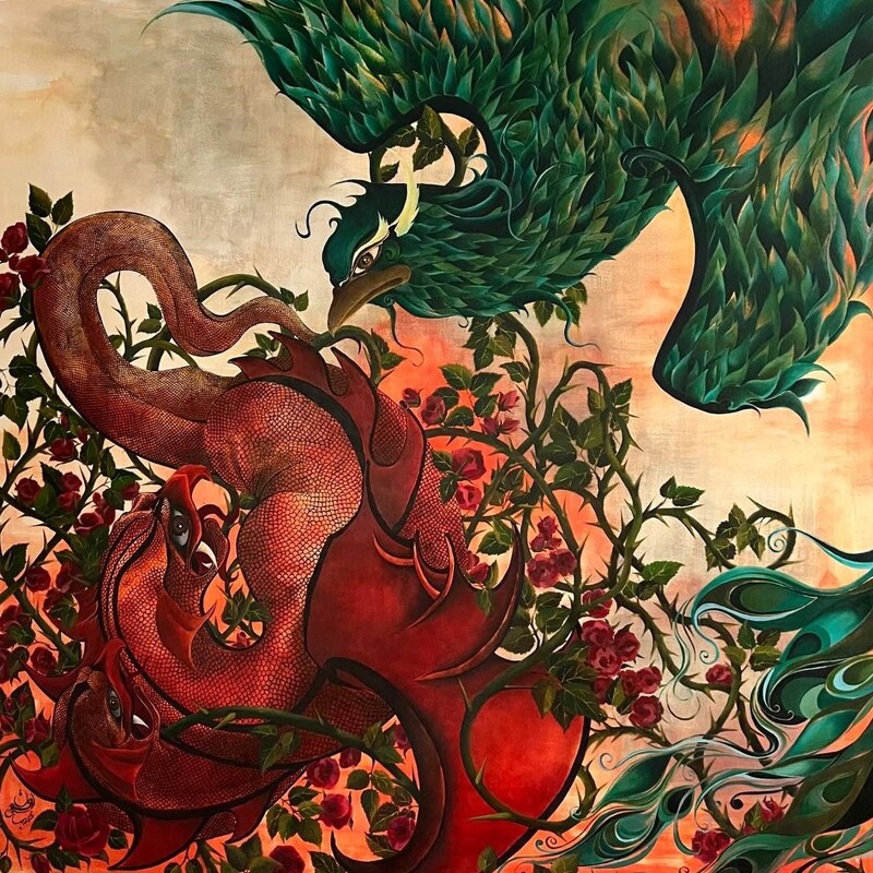 The Simorgh (also spelled Simurgh, Sīmorgh) is a majestic mythical bird from Persian mythology and literature — ancient, wise, radiant, and almost cosmic in presence. It appears in works like the Shahnameh (Ferdowsi) and the The Conference of the Birds (Attar).